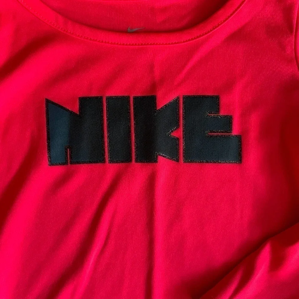 NIKE Dri-Fit Ruffle Back Pink Top Size 24 Months